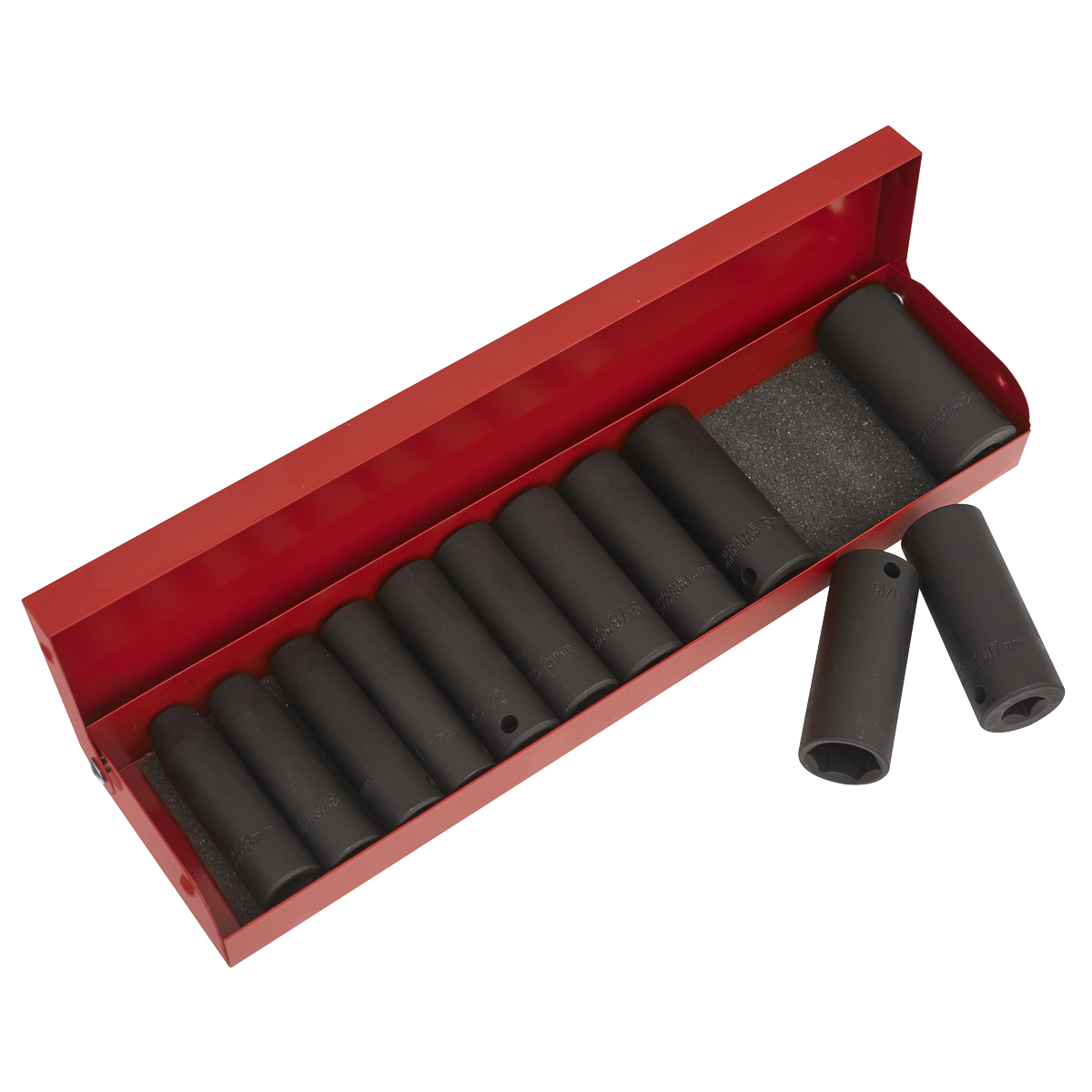 12pc 3/8"Sq Drive Deep Impact Socket Set - Metric/Imperial
