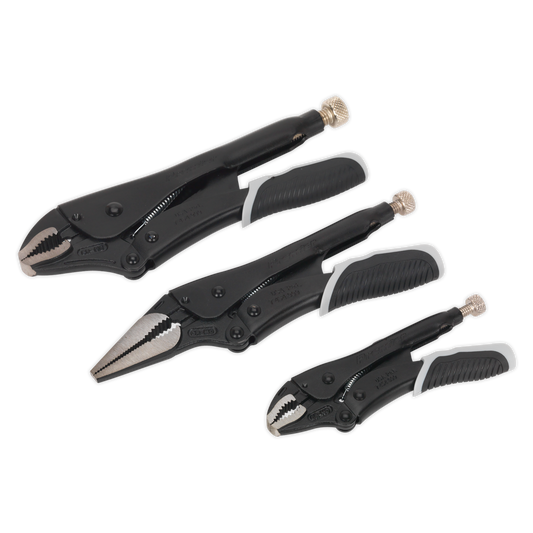 3pc Quick Release Locking Pliers Set - Black Series