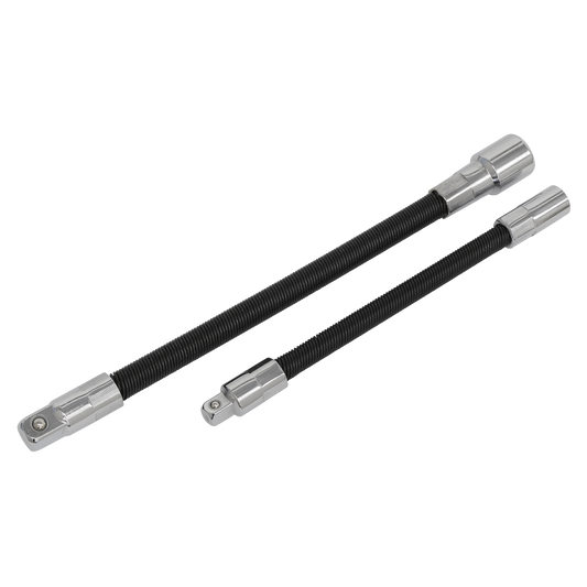 2pc Flexible Extension Adaptor Set 1/4"Sq x 150mm & 3/8"Sq x 200mm