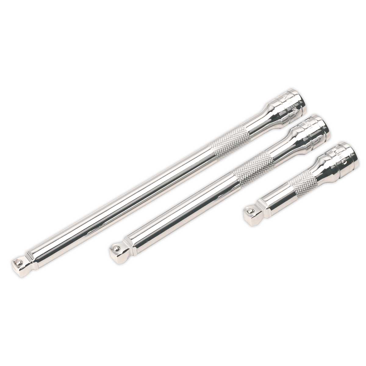 3pc 3/8"Sq Drive Wobble/Rigid Extension Bar Set