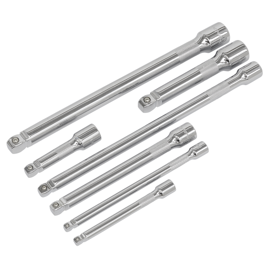 7pc 1/4", 3/8" & 1/2"Sq Drive Wobble/Rigid Extension Bar Set