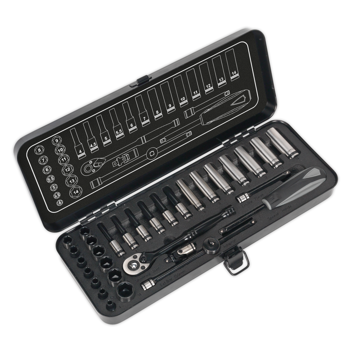 32pc 1/4"Sq Drive Socket Set - Black Series