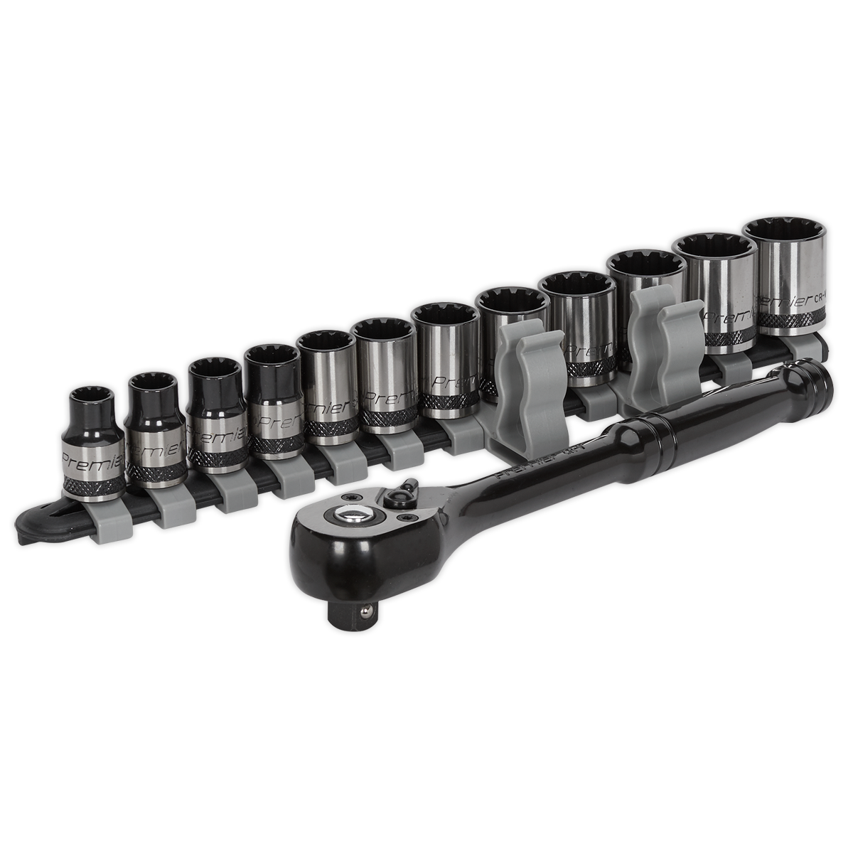 13pc 3/8"Sq Drive Total Drive® Socket Set - Black Series