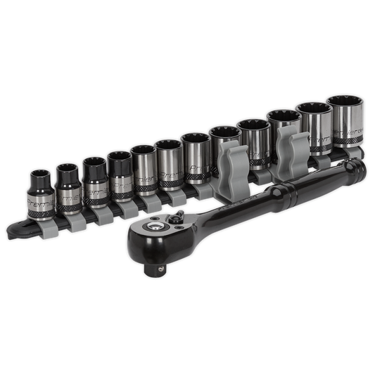 13pc 3/8"Sq Drive Total Drive® Socket Set - Black Series