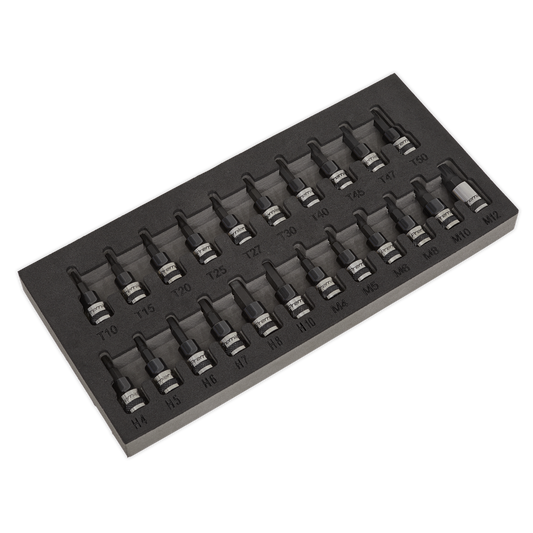 22pc 3/8"Sq Drive TRX-Star*/Hex/Spline Socket Bit Set - Black Series