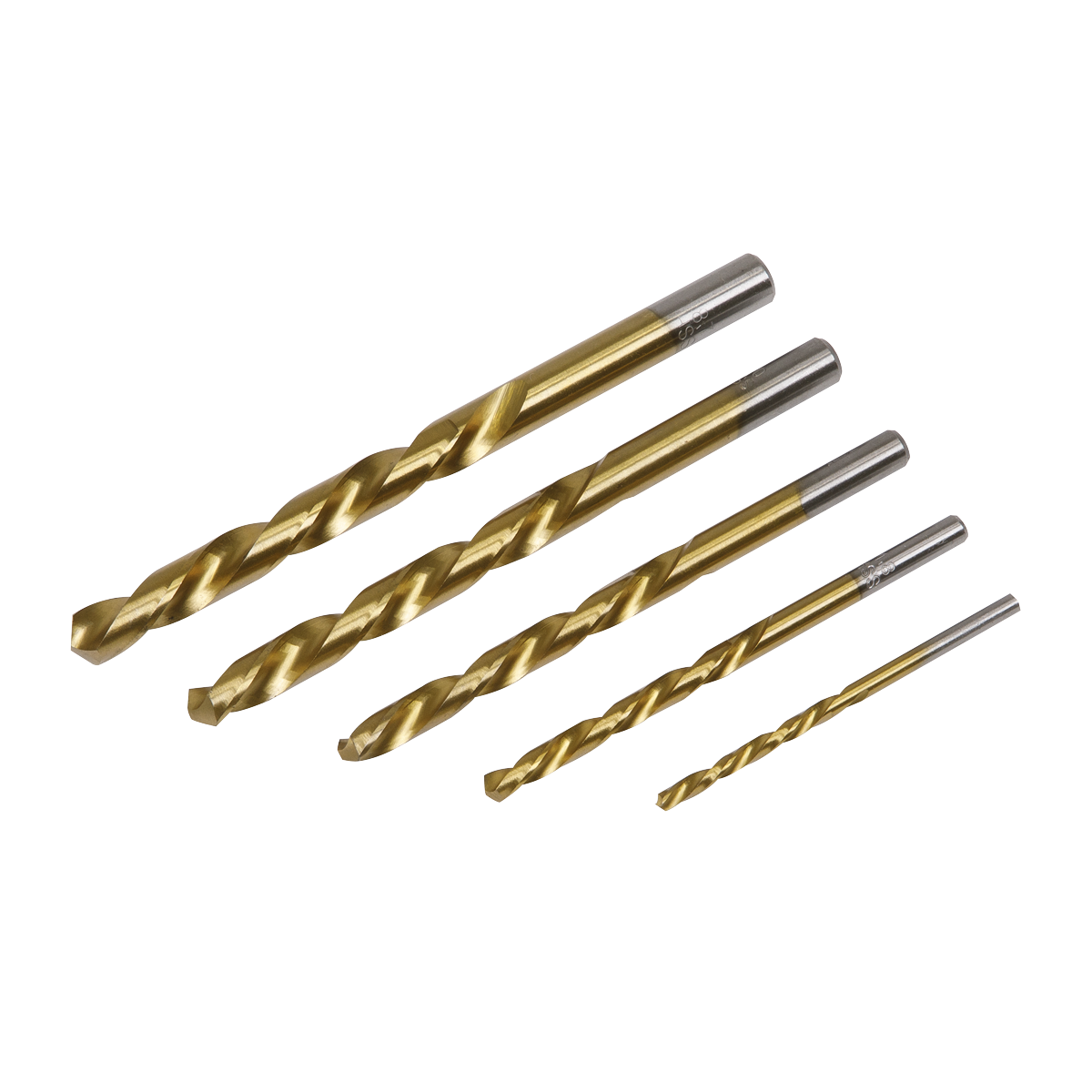 5pc Left-Hand Spiral Drill Bit Set