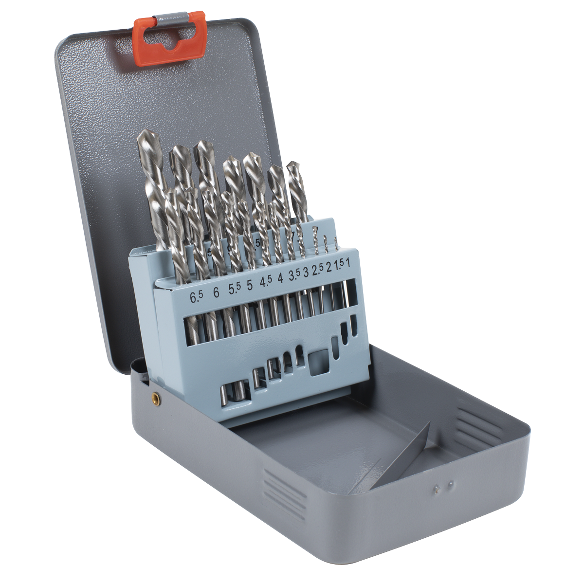 19pc Left-Hand Spiral Drill Bit Set