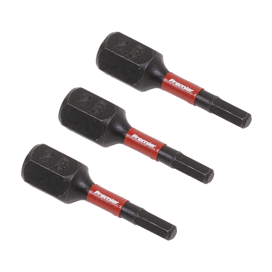 3pc 25mm Hex 2.5mm Impact Power Tool Bit Set