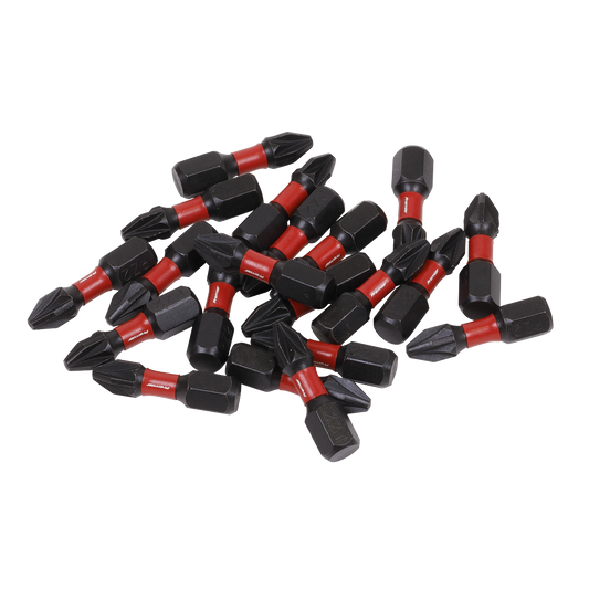 20pc 25mm Pozi #2 Impact Power Tool Bits