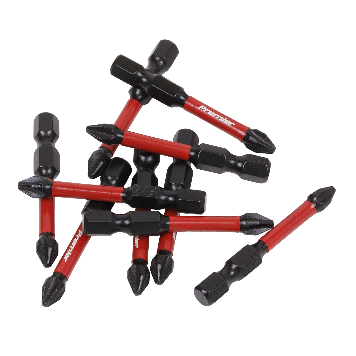 10pc 50mm Phillips #2 Impact Power Tool Bits