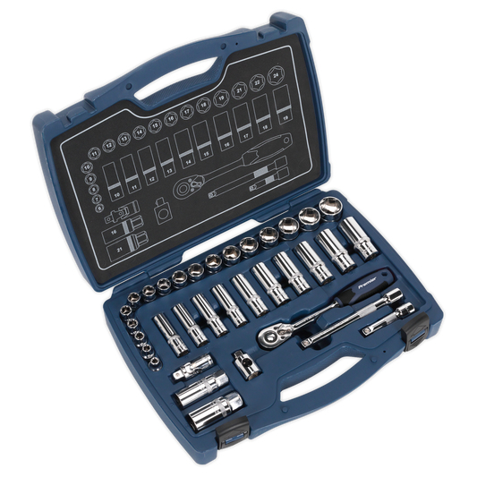 34pc 3/8"Sq Drive Socket Set