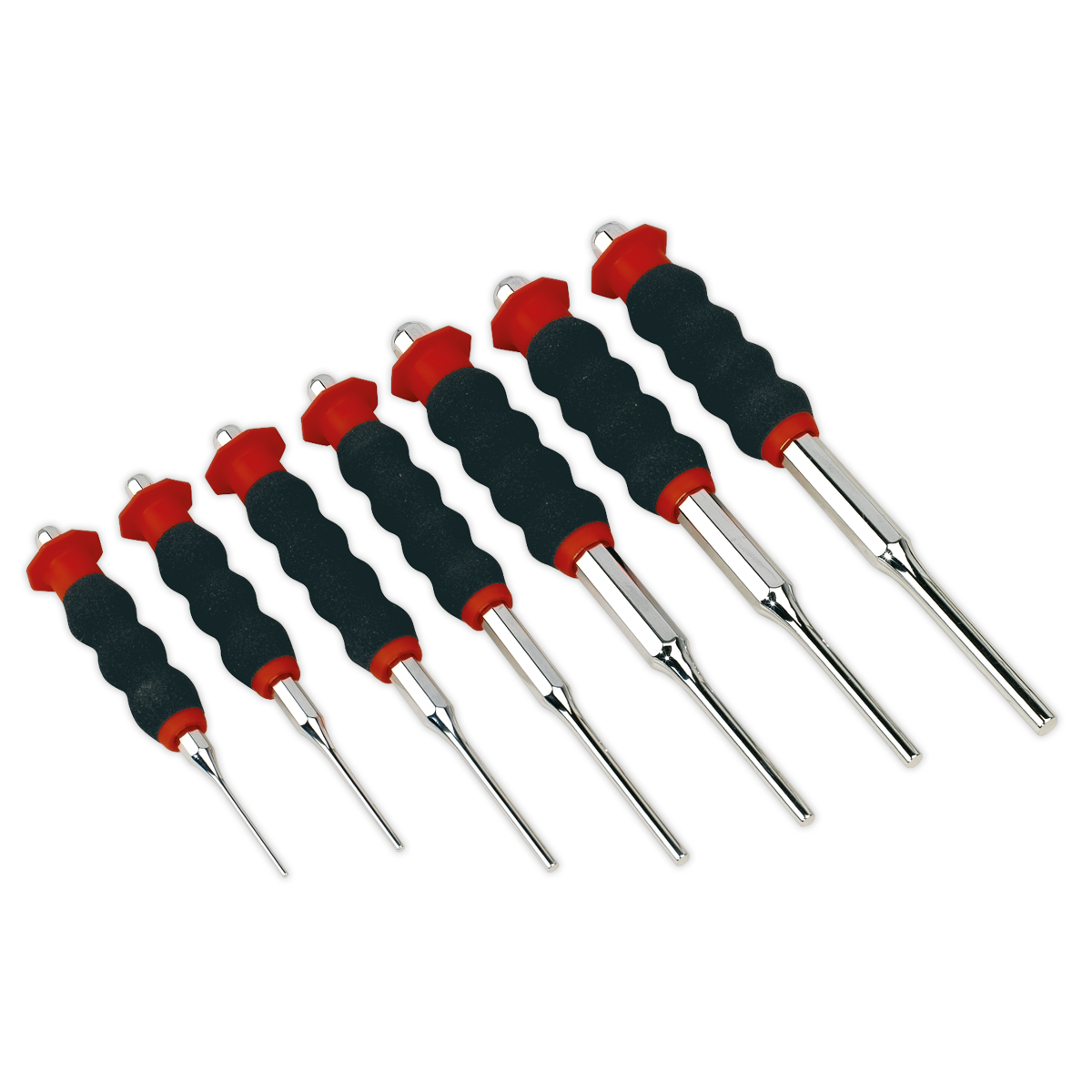 7pc Sheathed Parallel Pin Punch Set