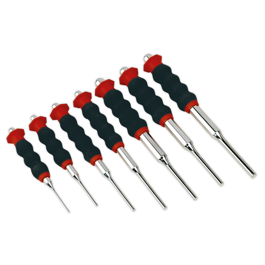 7pc Sheathed Parallel Pin Punch Set