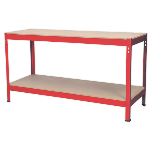 1.53m Steel Workbench with Wooden Top