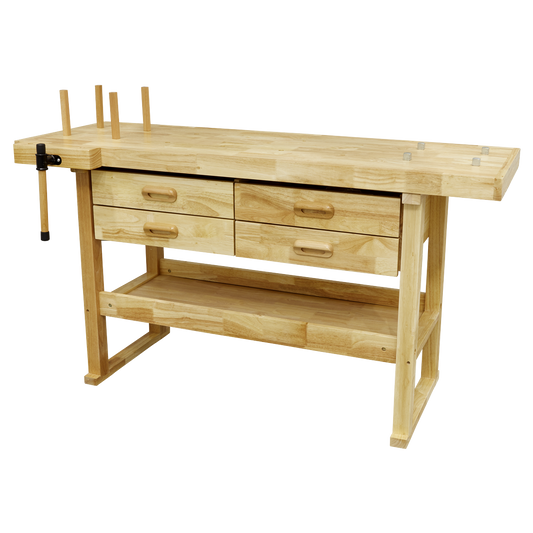 Woodworking Bench with 4 Drawers