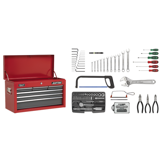 6 Drawer Topchest with Ball-Bearing Slides & 98pc Tool Kit