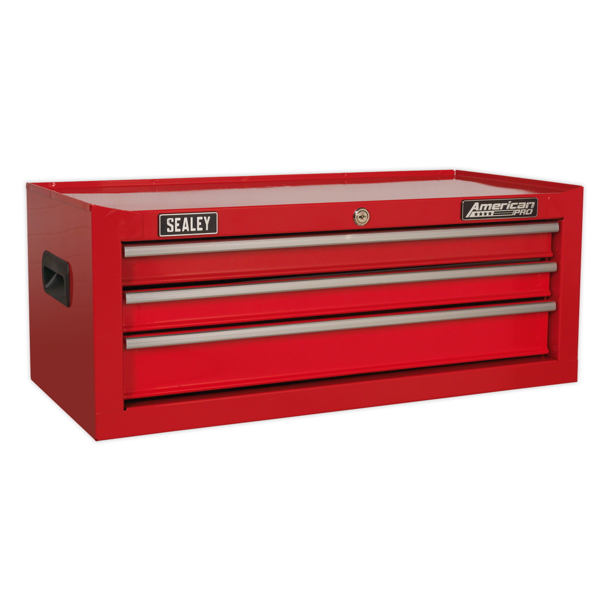 3 Drawer Mid-Box with Ball-Bearing Slides - Red