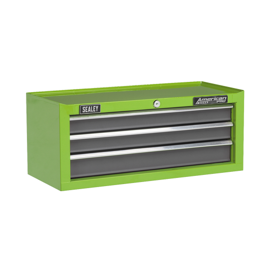 3 Drawer Mid-Box with Ball-Bearing Slides - Green/Grey