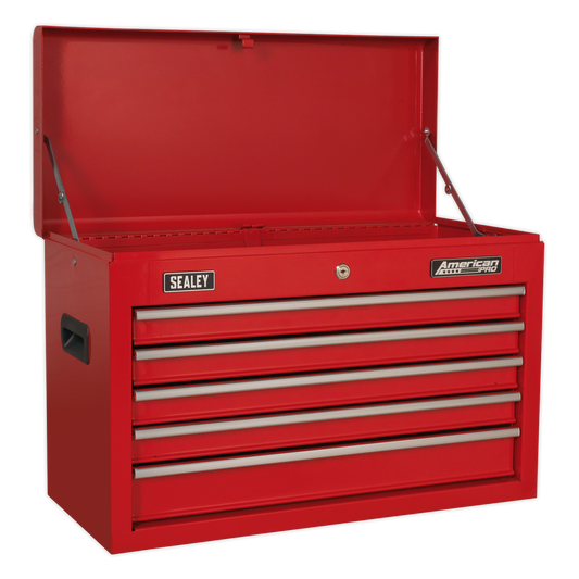 5 Drawer Topchest with Ball-Bearing Slides - Red