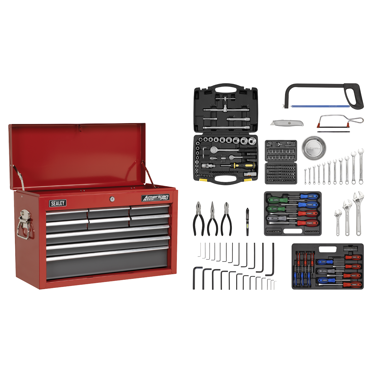 9 Drawer Topchest with Ball-Bearing Slides & 205pc Tool Kit