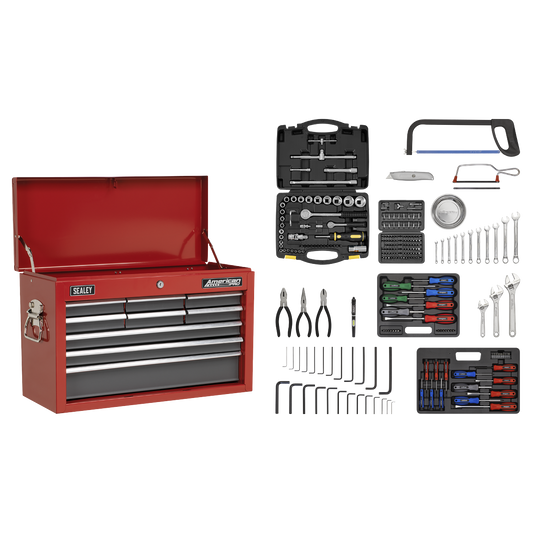9 Drawer Topchest with Ball-Bearing Slides & 205pc Tool Kit