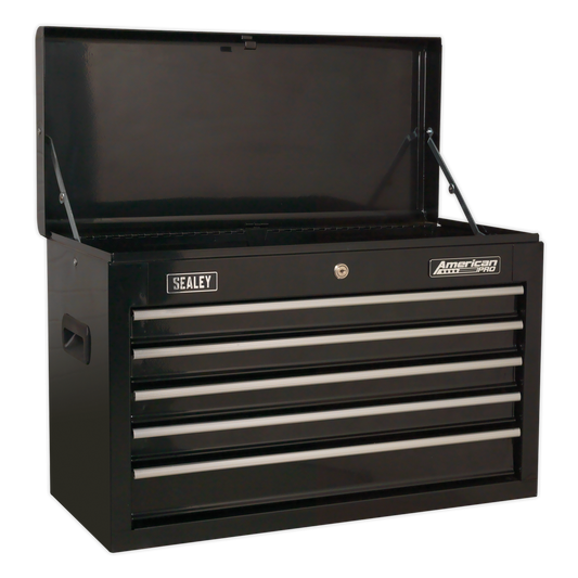 5 Drawer Topchest with Ball-Bearing Slides - Black