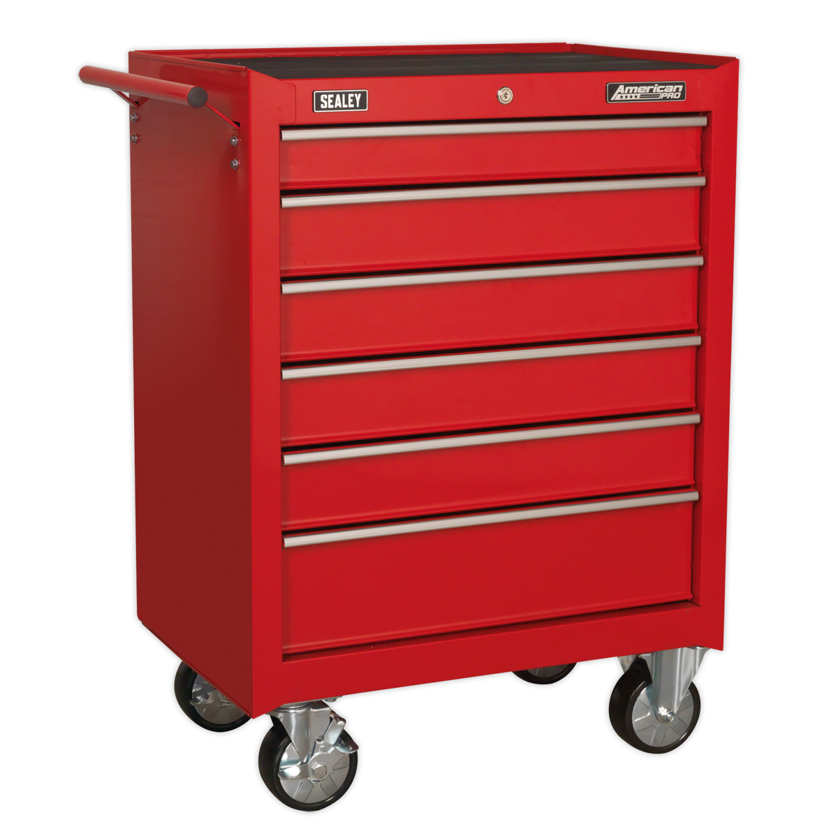 6 Drawer Rollcab with Ball-Bearing Slides - Red