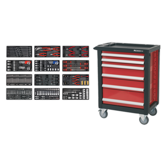 6 Drawer Rollcab with Ball-Bearing Slides & 298pc Tool Kit