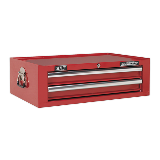 2 Drawer Mid-Box with Ball-Bearing Slides - Red