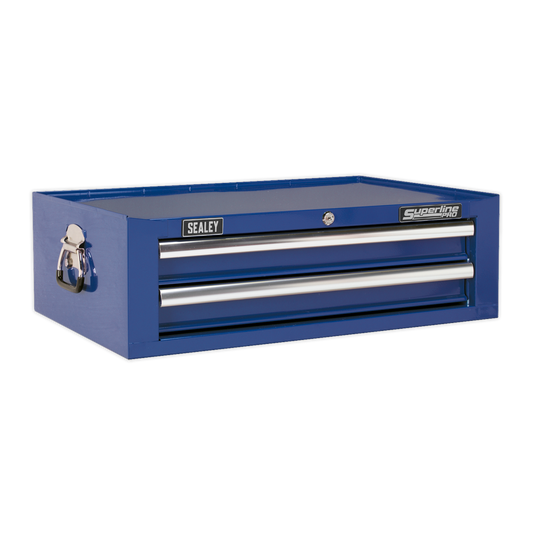 2 Drawer Mid-Box with Ball-Bearing Slides - Blue