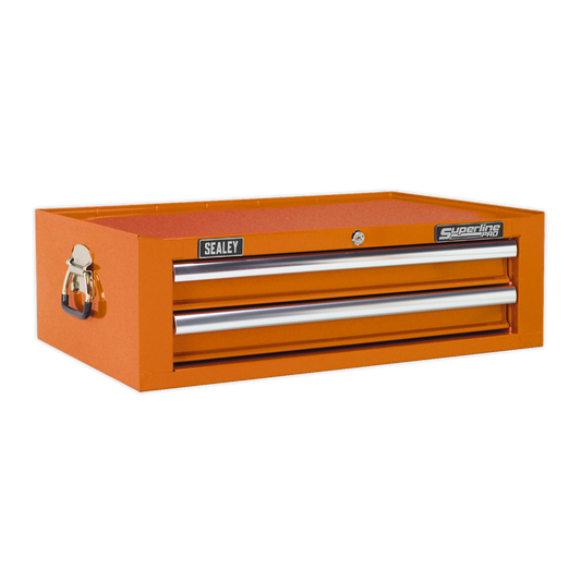 2 Drawer Mid-Box with Ball-Bearing Slides - Orange