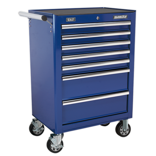 7 Drawer Rollcab with Ball-Bearing Slides - Blue