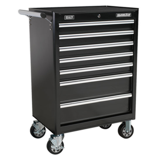 7 Drawer Rollcab with Ball-Bearing Slides - Black