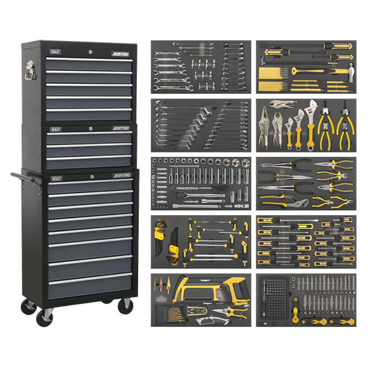 16 Drawer Tool Chest Combination with Ball-Bearing Slides & 420pc Tool Kit