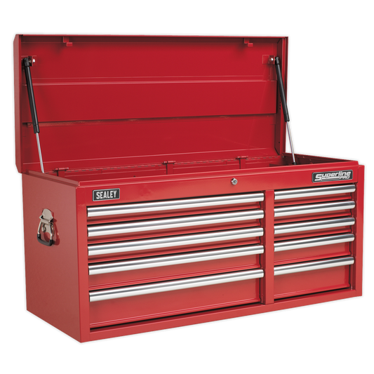 10 Drawer Topchest with Ball-Bearing Slides - Red