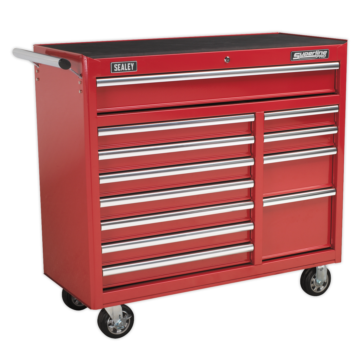 12 Drawer Rollcab with Ball-Bearing Slides - Red