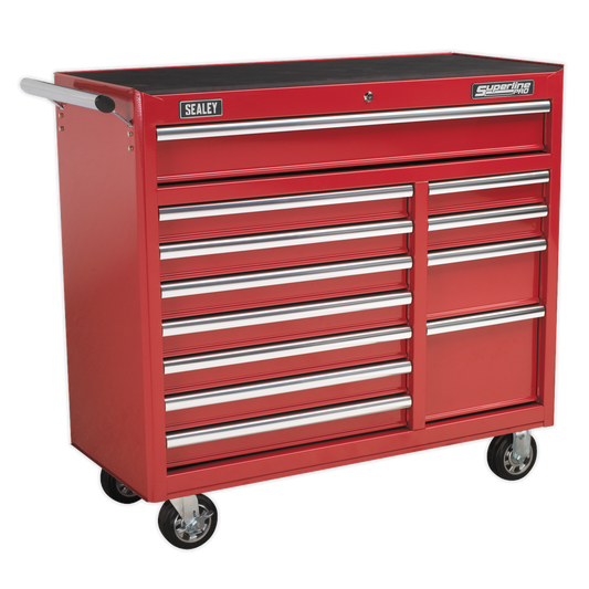 12 Drawer Rollcab with Ball-Bearing Slides - Red