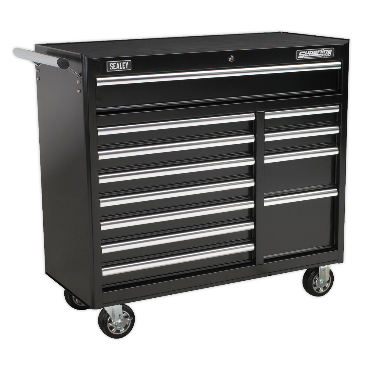 12 Drawer Rollcab with Ball-Bearing Slides - Black