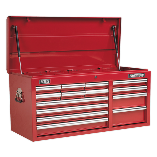 14 Drawer Topchest with Ball-Bearing Slides - Red