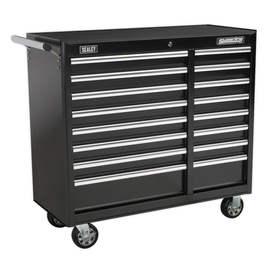 16 Drawer Rollcab with Ball-Bearing Slides - Black