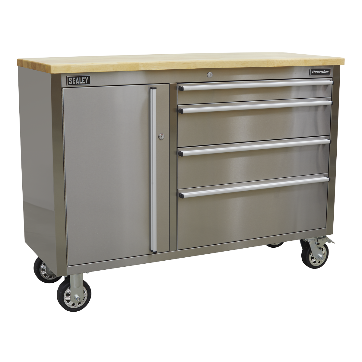 4 Drawer Stainless Steel Mobile Tool Cabinet