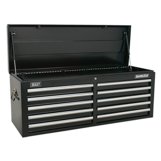 10 Drawer Topchest with Ball-Bearing Slides - Black