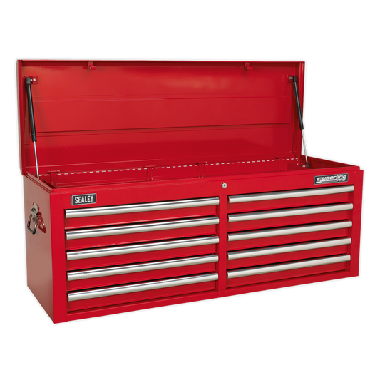 10 Drawer Topchest with Ball-Bearing Slides - Red