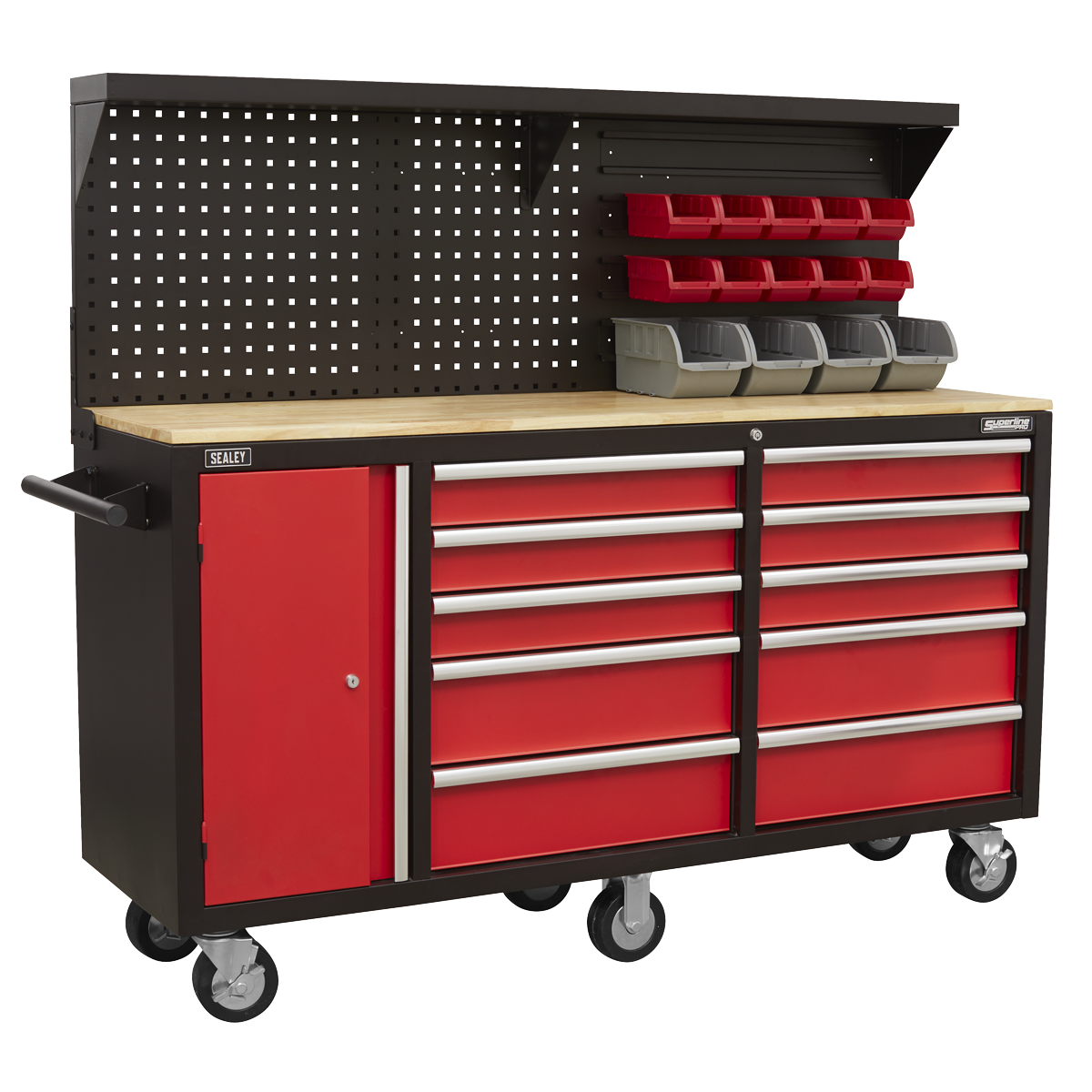 10 Drawer Mobile Workstation with Backboard