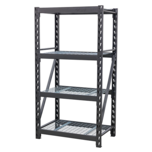 Heavy-Duty Racking Unit with 4 Mesh Shelves - 640kg Capacity Per Level