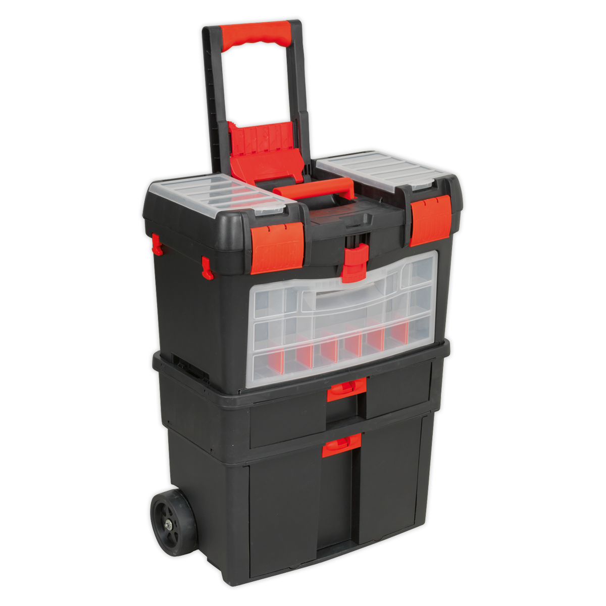 Mobile Toolbox with Tote Tray & Removable Storage Box