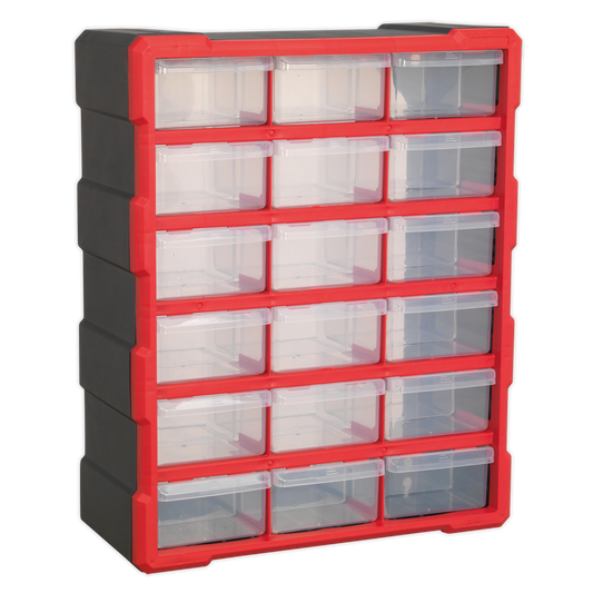 18 Drawer Cabinet Box - Red/Black