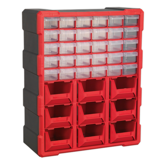 39 Drawer Cabinet Box - Red/Black