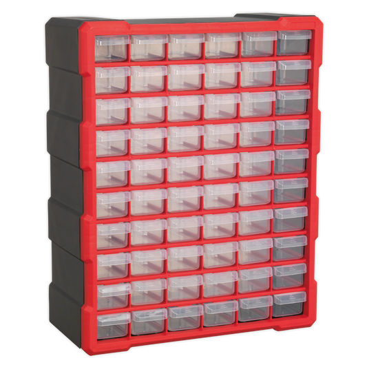 60 Drawer Cabinet Box - Red/Black