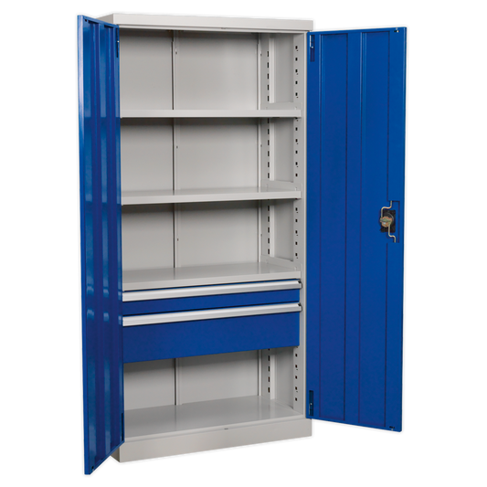 1800mm 2 Drawer 3 Shelf Industrial Cabinet